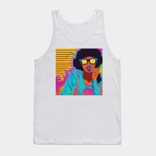 80s Retro Girl Sunglasses Tank Top